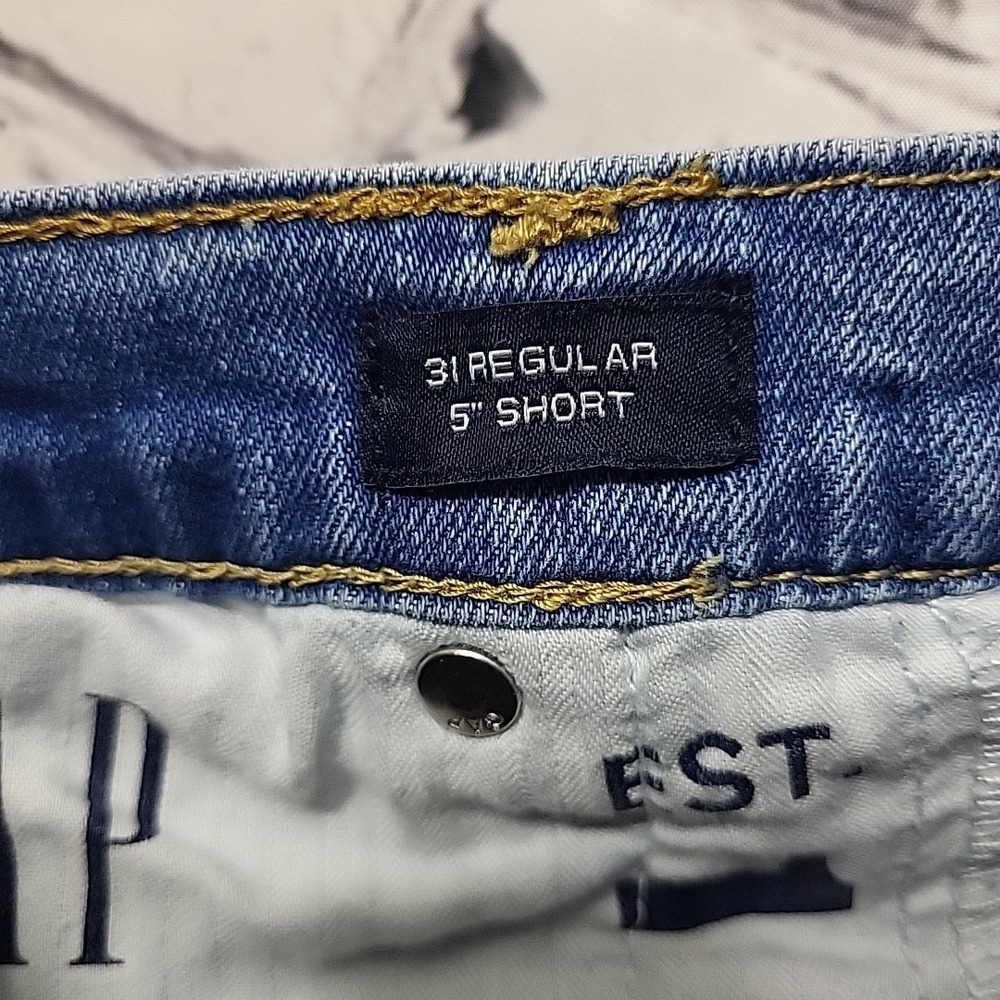 Gap Cut-Offs Jean Shorts Womens Sz 31 Distressed Stretch Denim 5" Retro - Picture 10 of 12